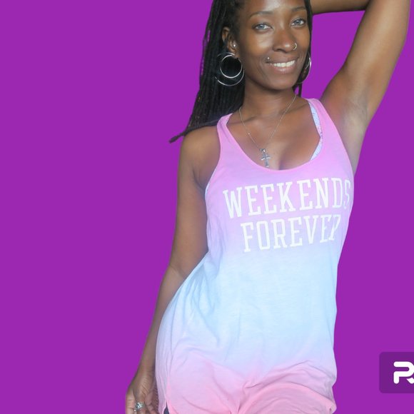 PINK Victoria's Secret weekends forever ombre sleepwear racerback tank top in S - Picture 1 of 6